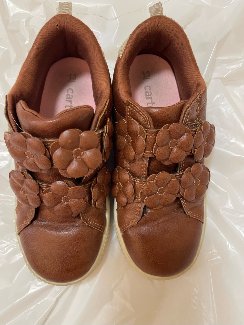 Carter's Brown Floral Strap Sneakers for Kids